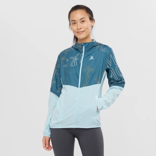 Turquoise Salomon Agile Wind Women's Shell Jackets | PH 18357O